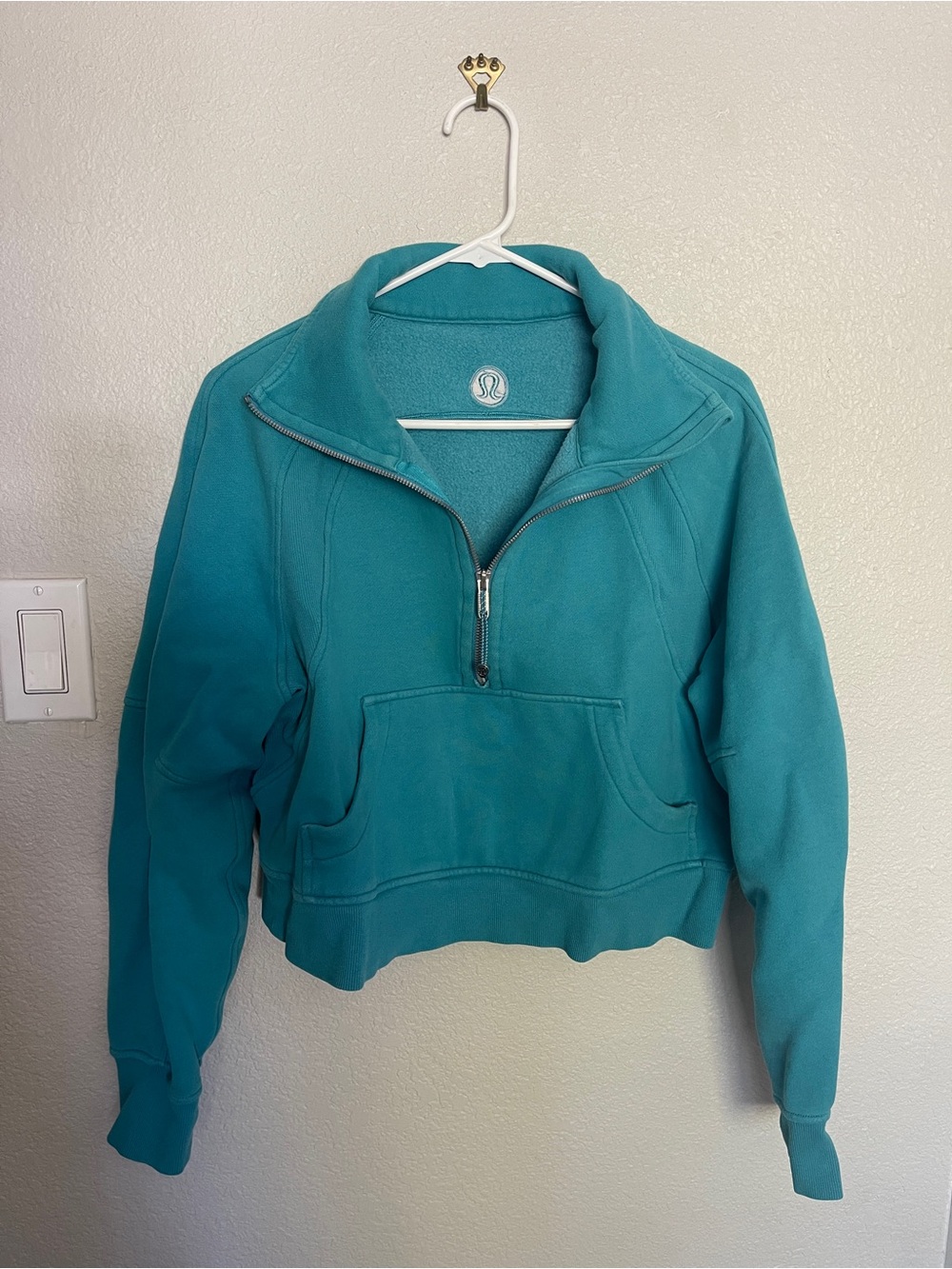 lululemon athletica Teal Quarter-Zip Fleece Pullover Small
